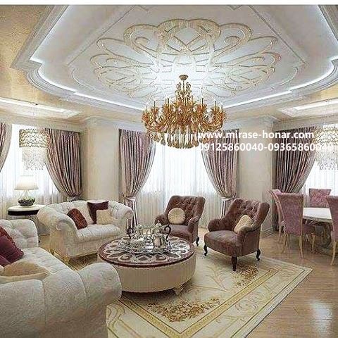 گچ بری,گچبری پیش ساخته,گچبری سقف پذیرایی
